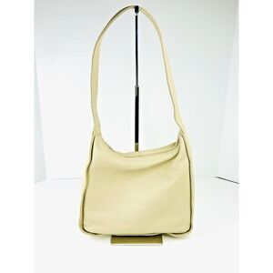 Giani Bernini Hobo Shoulder Bag Leather Medium Messenger Purse Beige NWOT